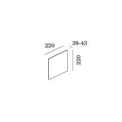 LED Wall luminaire MILES 2.0 CARRÉ, indirect, 22 x 22cm, 8W 2700K, CRi >90, dimmable, copper