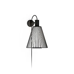 Wandarmatuur WIRO 1.0 CONE WALL SURF E27 IP20, zwart dimbaar