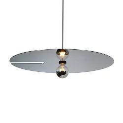 Pendelarmatuur MIRRO 3.0 groot E27 IP20, chroom, zwart dimbaar