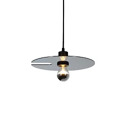Pendelarmatuur MIRRO 1.0 klein E27 IP20, chroom, zwart dimbaar