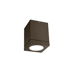 outdoor ceiling luminaire TUBE CARRÉ 1.0 PAR16 down, square, rigid GU10 IP65, bronze