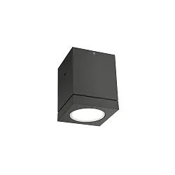 outdoor ceiling luminaire TUBE CARRÉ 1.0 LED PHASE down, square, rigid IP65, anthracite dimmable