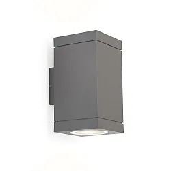 Wandarmatuur voor buitenshuis TUBE CARRÉ WALL 2.0 LED PHASE up / down, tweezijdig IP65, donkergrijs dimbaar
