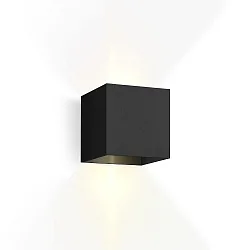 Wandarmatuur voor buitenshuis BOX 2.0 up down, cubusvorm, instelbaar IP65, zwart dimbaar