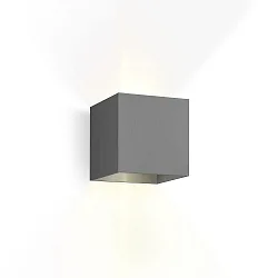 Wandarmatuur voor buitenshuis BOX 2.0 up down, cubusvorm, instelbaar IP65, donkergrijs dimbaar