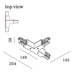 3-fase T-connector 3-PH - 4.0 aarde buiten, met voedermogelijkheid, rechts