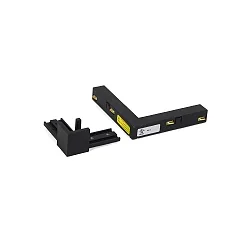 L-connector STREX 48V mechanisch, opbouwversie, links-rechts, zwart