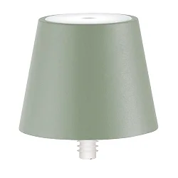 Battery lamp POLDINA STOPPER IP54, sage green dimmable
