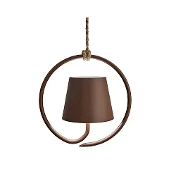 battery pendant luminaire POLDINA IP54, rust, lacquered dimmable