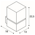 SLV Wandarmatuur voor buitenshuis SQUARE WALL E27 IP44, aluminium geborsteld