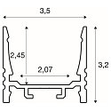 Opbouwprofiel GRAZIA 20 SURFACE standaard, gegroefd, lang, aluminium ge�loxeerd
