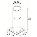 Sokkelarmatuur LISENNE POLE E27 IP54, grijs, rookkleuren 