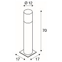 SLV Sokkelarmatuur LISENNE POLE E27 IP54, grijs, rookkleuren 
