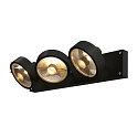 Spot KALU CW QPAR111 triple GU10 IP20, zwart dimbaar