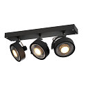 Spot KALU CW QPAR111 triple GU10 IP20, zwart dimbaar