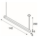 SLV LED Pendant luminaire Q-LINE PD DALI Single, length 142cm, 47W 3000K 3700lm 120�, white