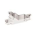 3-fase T-connector S-TRACK ON/OFF aarde rechts, aarde binnen, met voedermogelijkheid, wit