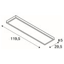 Plafondarmatuur PANEL 1200x300 lang, UGR < 19 IP20, wit dimbaar