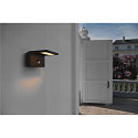 SLV LED Outdoor Wall luminaire ANGOLUX S WL, IP44, 9.8W 3000K 560lm 100�, with IR sensor, anthracite