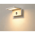 SLV LED Outdoor Wall luminaire ANGOLUX S WL, IP44, 9.8W 3000K 560lm 100�, with IR sensor, white