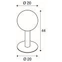 SLV Outdoor Floorlamp GLOO PURE 44 Pole, E27, IP44 IK04, shade Ø 20cm, height 44cm, anthracite