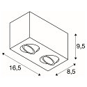 Ceiling luminaire TRILEDO Double, GU10 QPAR51, black