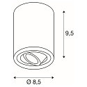 SLV Ceiling luminaire TRILEDO CL, GU10 QPAR51, 30� swiveling, cylinder, alu brushed