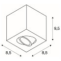 SLV Ceiling luminaire TRILEDO Single, GU10 QPAR51, 30� swiveling, cuboid, white