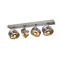 Wand- en plafondarmatuur KALU CW QUAD vierkant GU10 IP20, aluminium geborsteld dimbaar