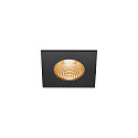 SLV LED Outdoor Recessed Downlight PATTA-I square, IP65 IK02, 7.3W 1800-3000K 440lm, dim to warm, black