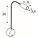 SLV Display-armatuur DIO FLEX PLATE met schakelaar, met flexibele arm IP 20, wit
