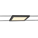 SLV LED Wire luminaire PLYTTA rectangular for TENSEO low-voltage wire system, 9W, 2700K, 580lm, black