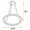 LED Pendant luminaire ONE 60 DALI LED, 25W, 3000/4000K, 1400/1500lm, black