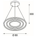 LED Pendant luminaire ONE TRIO DALI LED, 65W, 3000/4000K, 3900/4200lm, black