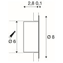 SLV LED Wall recessed luminaire WORO LED, 1,1W, 3000K, 50lm, white