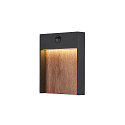 Wandarmatuur voor buitenshuis FLATT SENSOR hoekig, met sensor, CCT Switch IP54, antraciet, bruin, hout 