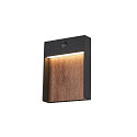 SLV Wandarmatuur voor buitenshuis FLATT SENSOR hoekig, met sensor, CCT Switch IP54, antraciet, bruin, hout 