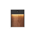 SLV Wandarmatuur voor buitenshuis FLATT SENSOR hoekig, met sensor, CCT Switch IP54, antraciet, bruin, hout 