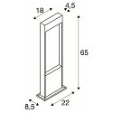 SLV LED Outdoor luminaire FLATT POLE LED Floor lamp, 9,7W, 3000/4000K, 400lm, IP65, 65cm, anthracite