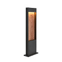 Padverlichting FLATT POLE 65CM hoekig, CCT Switch IP65, antraciet, bruin, hout 