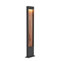 Padverlichting FLATT POLE 100CM IP65, antraciet, bruin, hout 
