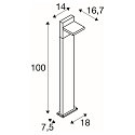 SLV Padverlichting ABRIDOR POLE 100 draaibaar, CCT Switch, schakelbaar IP55, antraciet 