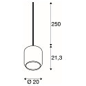 SLV Pendelarmatuur PANTILO 20 E27, chroom