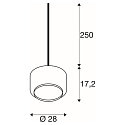 SLV Pendelarmatuur PANTILO 28 E27, chroom