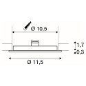 SLV LED Ceiling recessed luminaire SENSER 12 LED, round, 470lm, IP20, white, 3000K