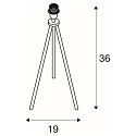 SLV Tafelarmatuur FENDA II TRIPOD BASIS met schakelaar, zonder lampenkap E27 IP20, wit 