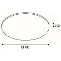 SLV LED Ceiling luminaire PANEL 60 DALI LED, round, 42W, 110�, 3000K, 3150lm, gray