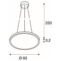 SLV Pendelarmatuur PANEL 60 DALI LED rond, wit