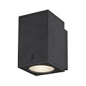 SLV Wandarmatuur voor buitenshuis ENOLA SQUARE SINGLE CCT IP 65, antraciet, transparant 