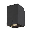 SLV Wandarmatuur voor buitenshuis ENOLA SQUARE SINGLE CCT IP 65, antraciet, transparant 